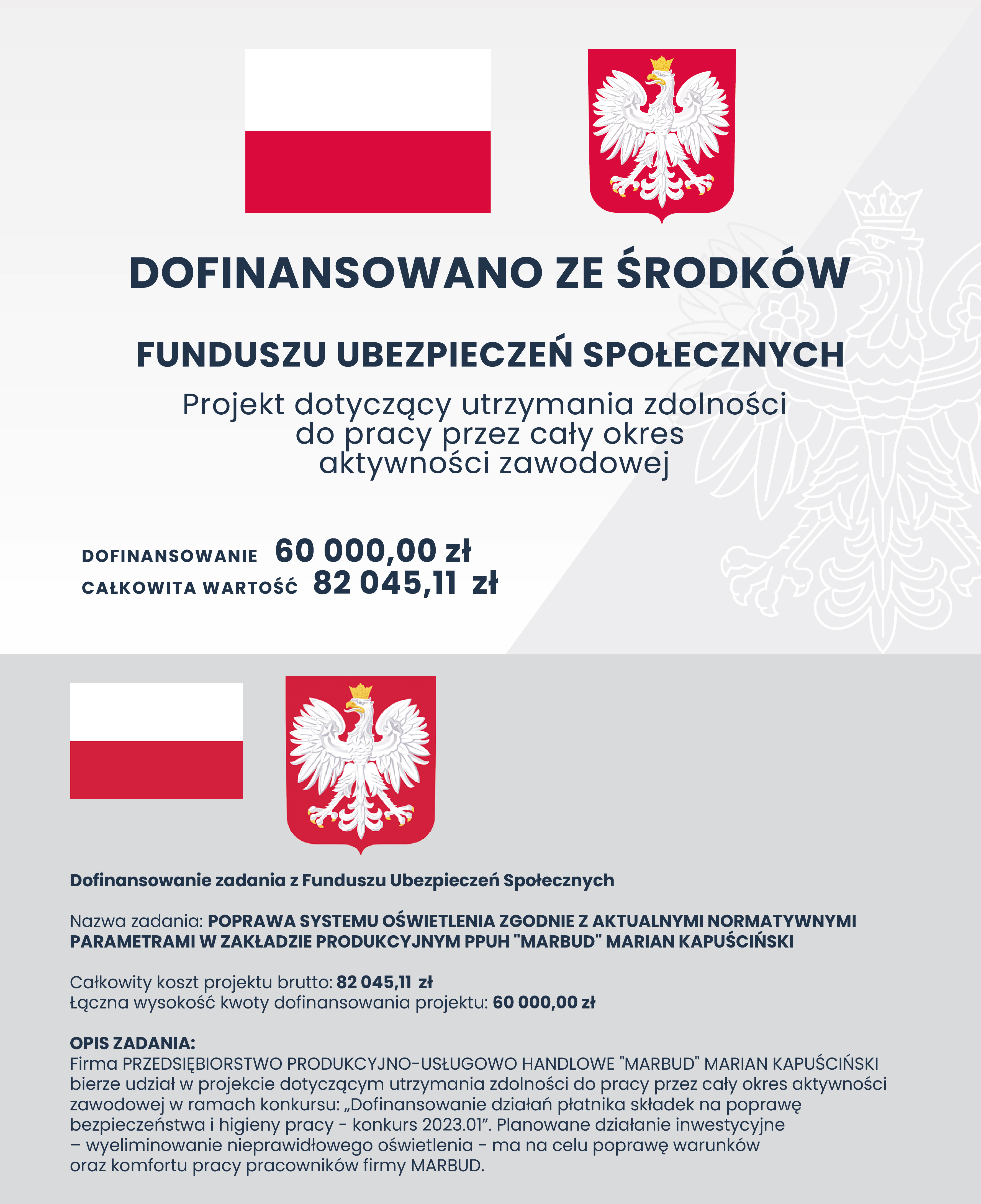 Informacje o dofinansowaniu firmy